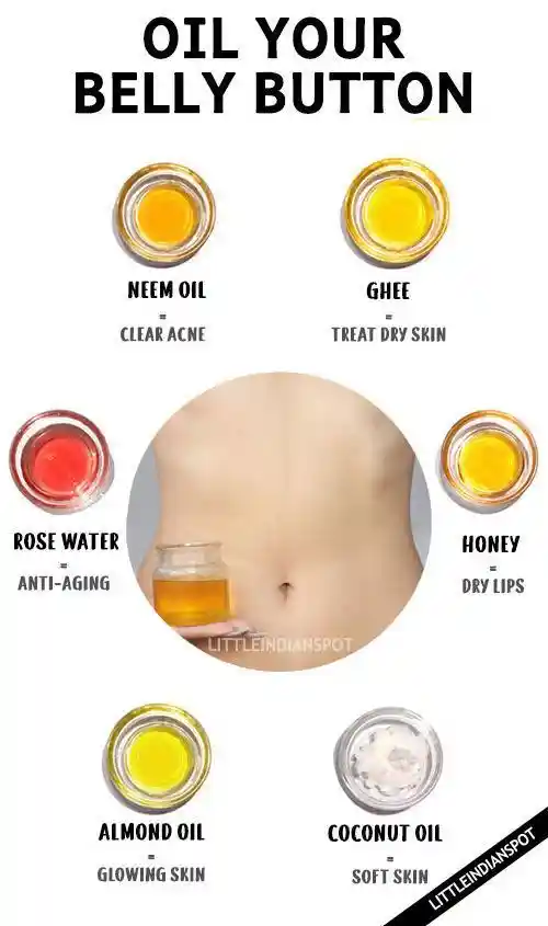 Put on oil your belly button...